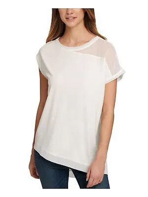 Женская белая футболка с круглым вырезом DKNY S