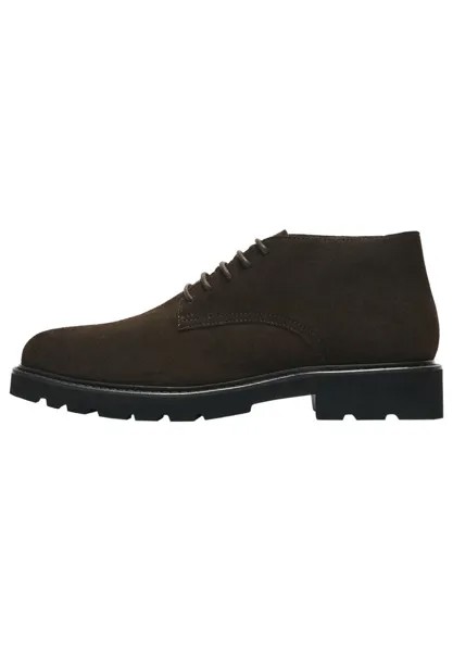 Ботильоны на шнуровке Massimo Dutti, коричневый