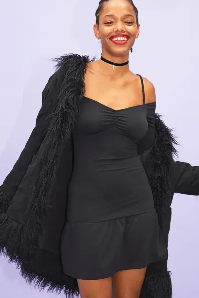Платье из джерси с открытыми плечами H&M, черный
