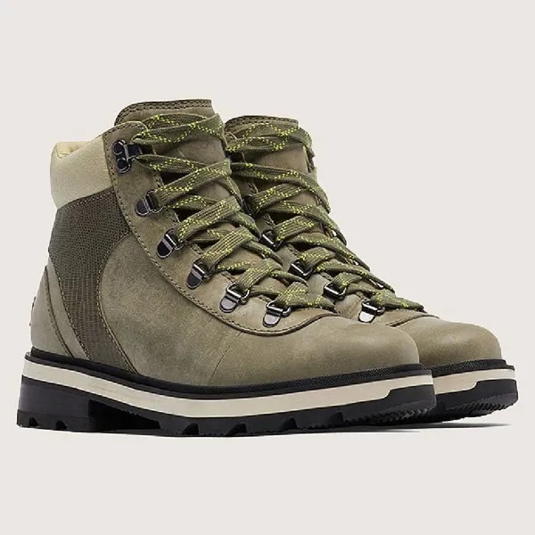 Ботинки Sorel Lennox Hiker Stkd WP, темно-зеленый/бежевый/коричневый