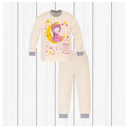 Пижама для девочки Утенок на рост 122 см, цвет молочный-принцесса
