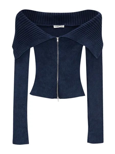 Вязаный кардиган Pull&Bear, темно-синий