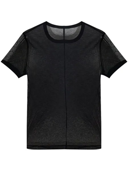 Helmut Lang прозрачная футболка с круглым вырезом, черный