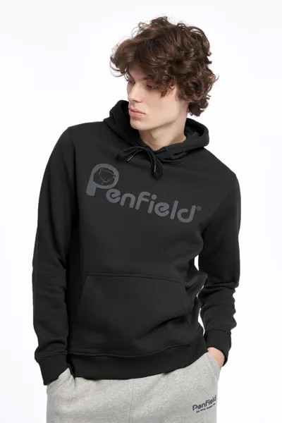 Черная толстовка с капюшоном и нашивкой в виде медведя на груди Penfield, черный