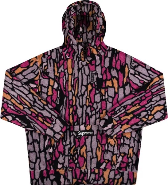 Толстовка Supreme x Polartec Hooded Sweatshirt 'Purple Treebark Camo', разноцветный