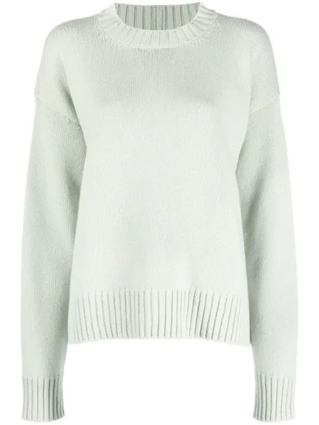 Jil Sander кашемировый джемпер тонкой вязки, зеленый