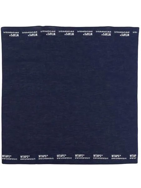 WTAPS logo-print cotton scarf
