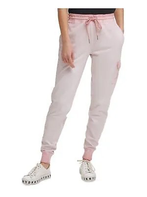DKNY JEANS Женские розовые брюки-карго в рубчик с кулиской и манжетами на талии XXS