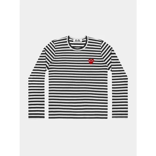 Лонгслив Comme des Garcons PLAY Striped, размер L, , чёрный