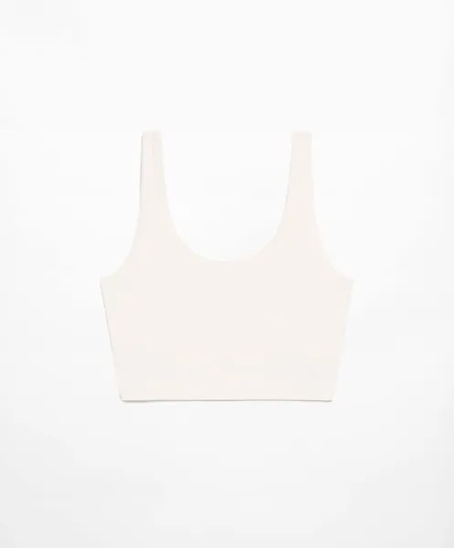 Топ спортивный Oysho Short Neoprene Effect, кремовый