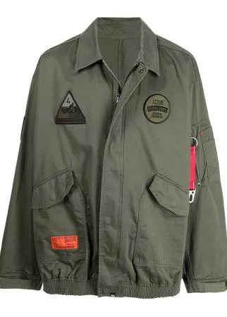 Izzue куртка-рубашка в стиле милитари с нашивками