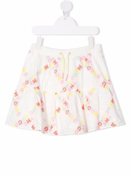 The Marc Jacobs Kids ярусная мини-юбка с английской вышивкой