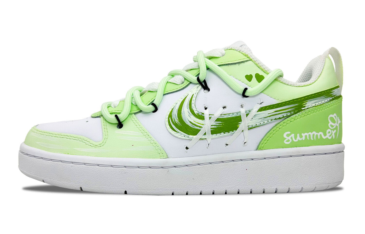 Кроссовки Nike Court Borough Skateboarding Shoes Women's Low-top White/green, светло-зеленый