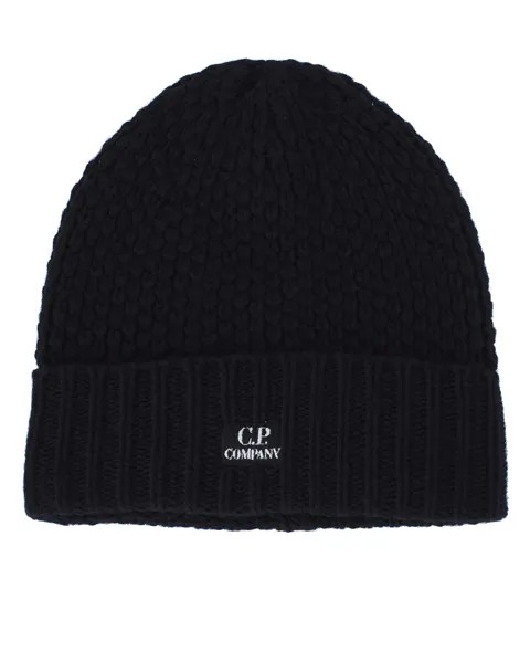 Шерстяная шапка с логотипом бренда C.P.Company