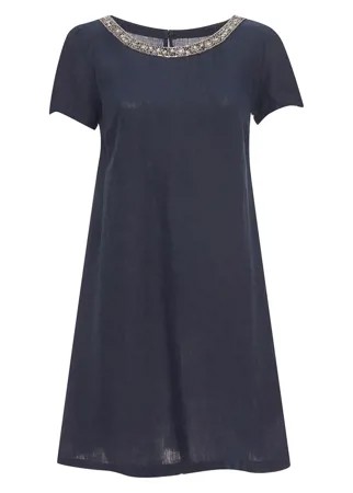 Платье 120% lino P0W4144 40 тем.синий