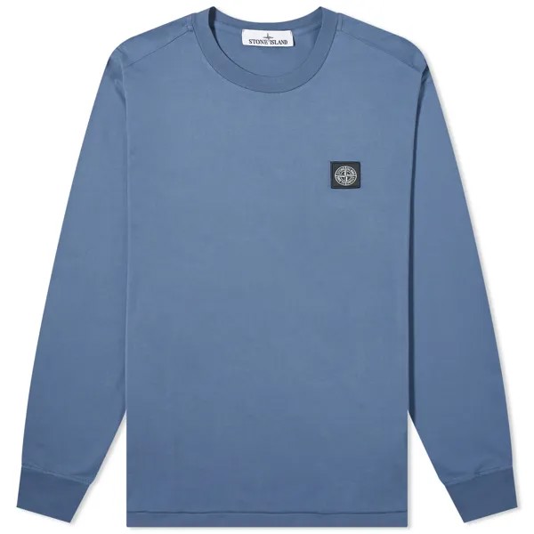Футболка Stone Island Long Sleeve Patch T-Shirt, цвет Grey Marl