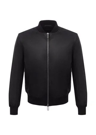 Кожаный бомбер Emporio Armani