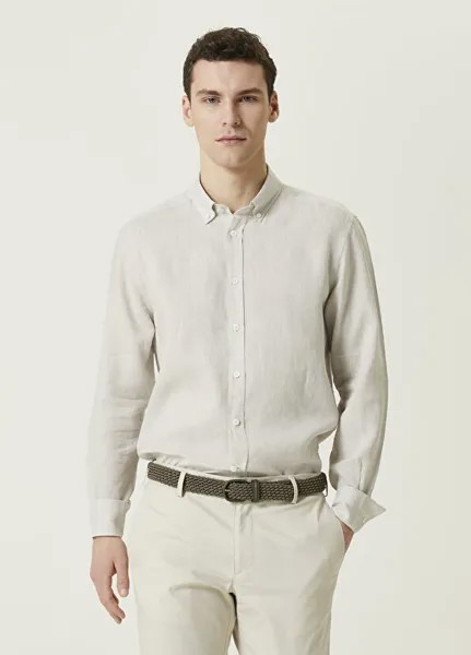 Льняная рубашка Corneliani, бежевый