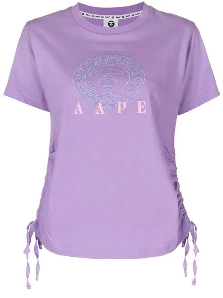 AAPE BY *A BATHING APE® футболка с вышитым логотипом и сборками