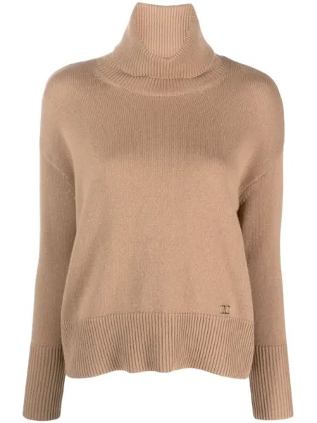 Valentino Garavani кашемировый джемпер с логотипом VLogo Signature, коричневый
