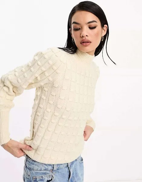 Кремовый джемпер с объемными рукавами Vero Moda