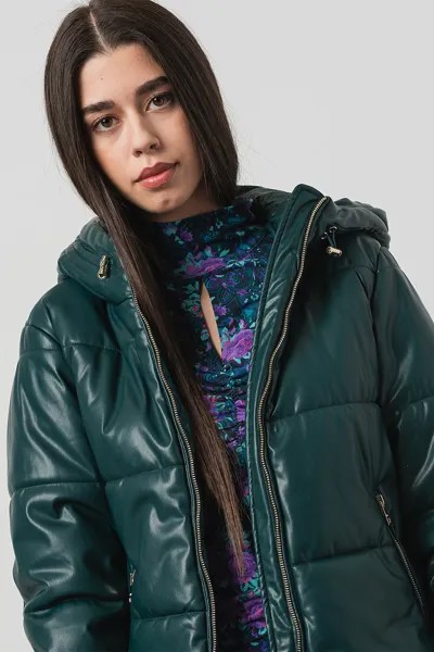 Стеганая зимняя куртка с капюшоном и на синтепоне Liu Jo, зеленый
