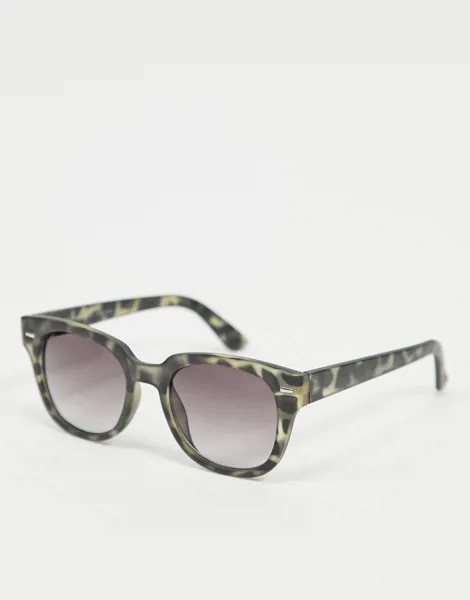 Серые квадратные солнцезащитные очки с фиолетовыми стеклами AJ Morgan-Серый