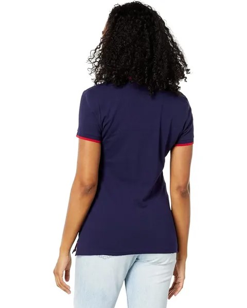 Поло U.S. POLO ASSN. Multi-Tonal Medium Pony Pique Polo Shirt, цвет Evening Blue