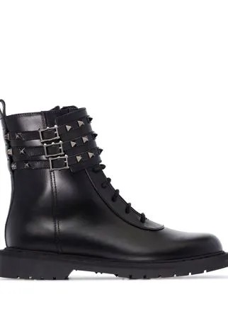 Valentino Garavani ботинки Rockstud в стиле милитари