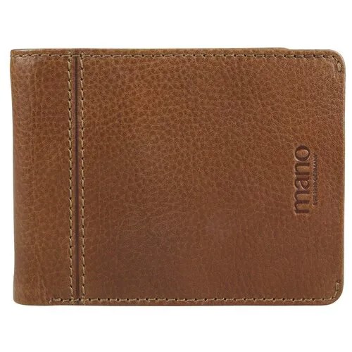 Бумажник Mano, фактура зернистая, коричневый