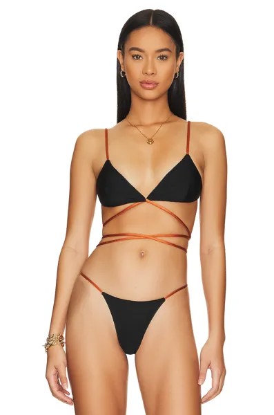 Топ Camila Coelho Angelo, цвет Black & Camel