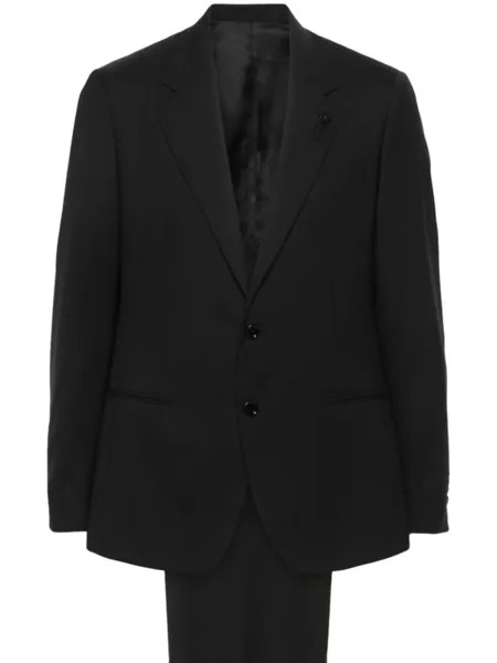 Шерстяной костюм с однобортным пиджаком Lardini, черный