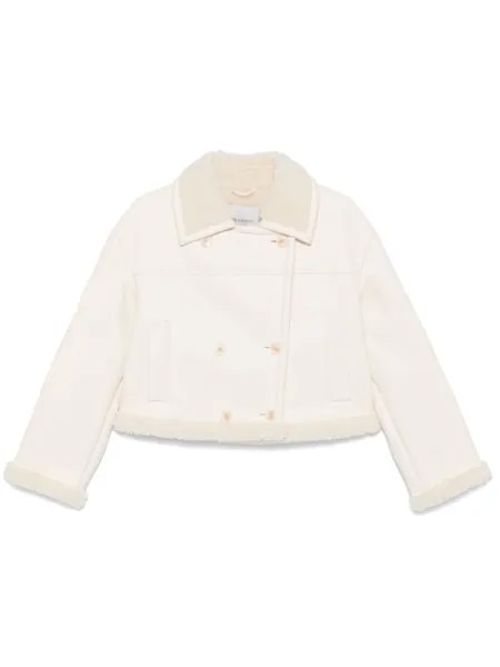 ERMANNO FIRENZE куртка из искусственной кожи с вышитыми рукавами, нейтральный цвет