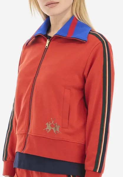 Толстовка на молнии LA MARTINA WOMAN FLEECE FULL ZIP HIGH COLLAR La Martina, светло-красный