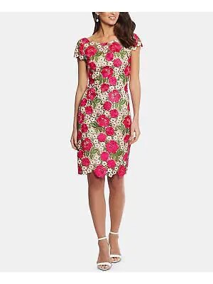 XSCAPE Женское розовое облегающее вечернее платье-футляр с коротким рукавом на подкладке 2
