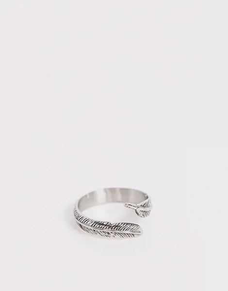 Серебристое кольцо в виде пера Seven London-Серебряный