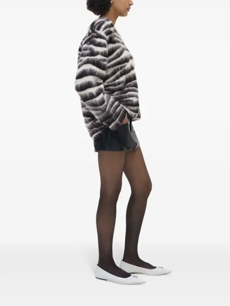 Marc Jacobs джемпер с начесом и узором «зебра-интарсия», черный