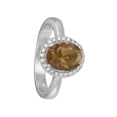 Серебряное кольцо 'Фрая' с султанитом и фианитами