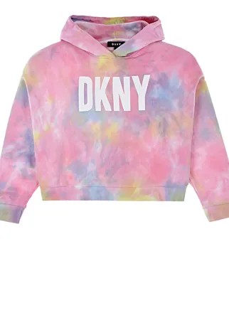 Толстовка-худи с принтом тай дай DKNY детская