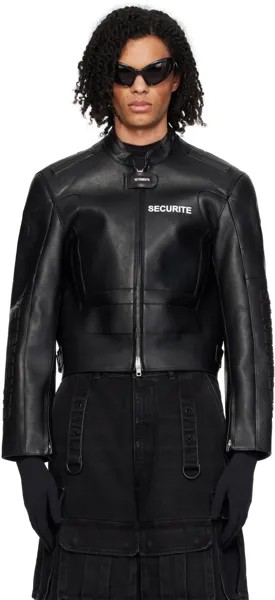 Черная кожаная куртка Securite для мотокросса Vetements, цвет Black
