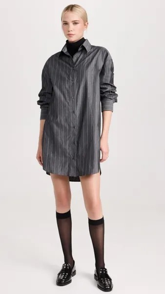 Платье Enza Costa Cotton Mini Shirtdress, угольный