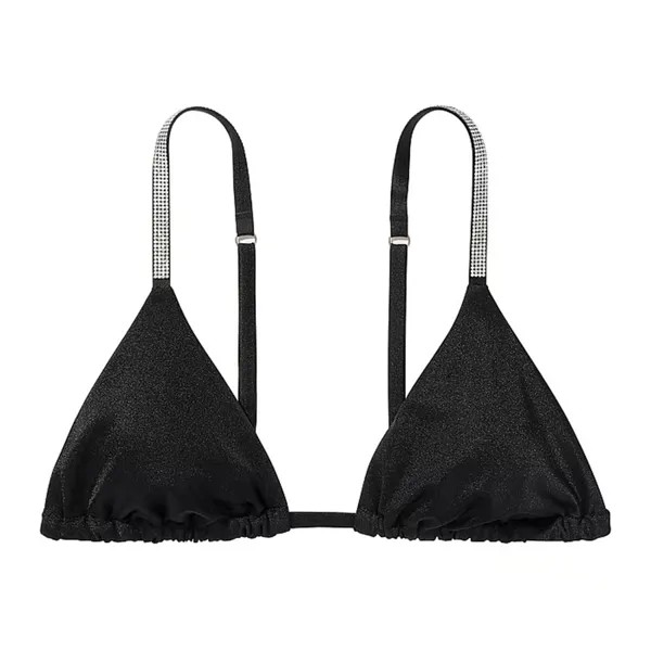 Топ бикини Victoria's Secret Swim Shine Strap Triangle, черный