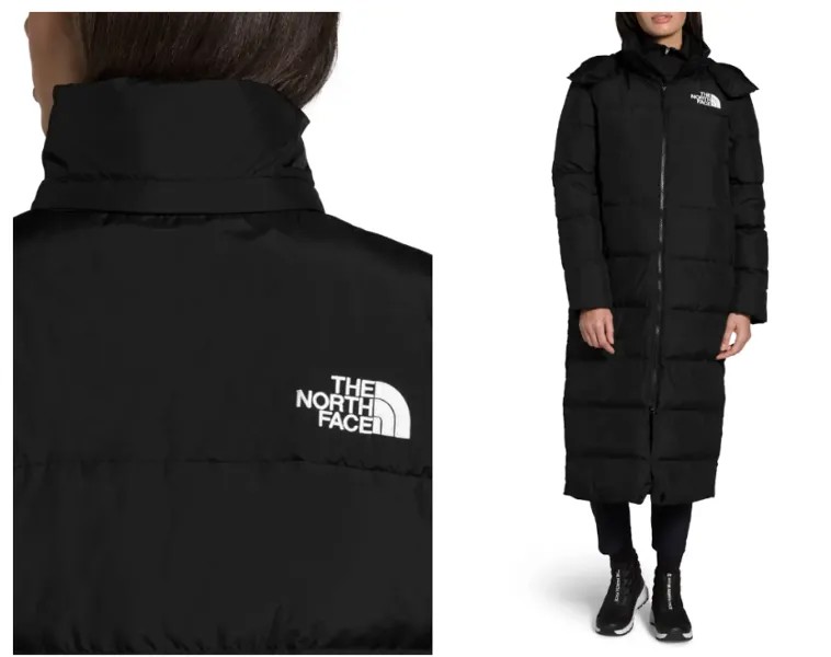 THE NORTH FACE Black Water Repellent 550 Fill Power Пуховая парка с капюшоном Длинная макси