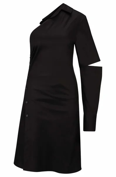 Платье-рубашка Hugo Boss One-shoulder, черный