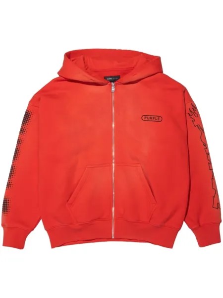 Purple Brand флисовое худи с логотипом, красный