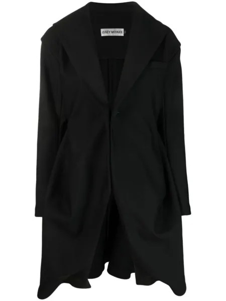 Issey Miyake пальто оверсайз с длинными рукавами, черный