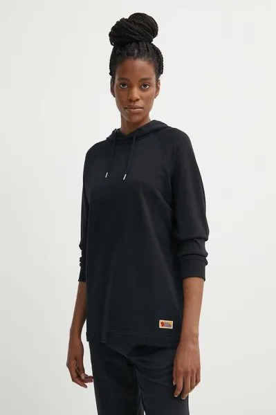 Хлопковая толстовка Vardag Hoodie Fjallraven, черный