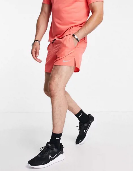 Персиковые шорты для бега Nike Running Run Division Statement Flex Standard-Оранжевый цвет