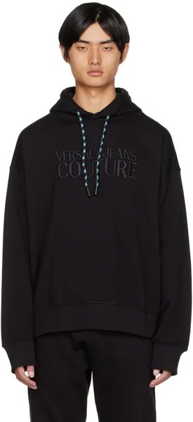 Черная худи с кулиской Versace Jeans Couture