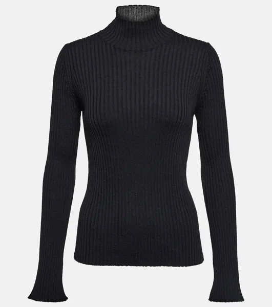 Свитер Dolcevita из смесовой шерсти MONCLER, черный